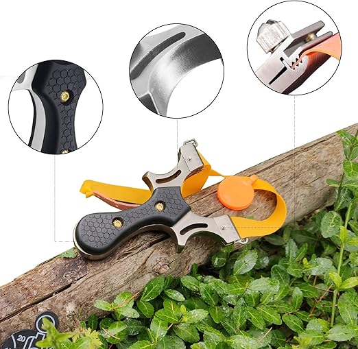 The slingshot comes with strong replacement bands of different thicknesses, , Professional Stainless Steel Tactical Slingshots,