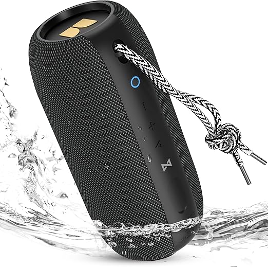 Upgrade 80W stereo surround sound immediately. realizing 360-degree true dual enhanced stereo sound,True Wireless Speaker,360° Stereo Sound Effect,IPX7 Waterproof Speaker, 32 Hour Playing Time