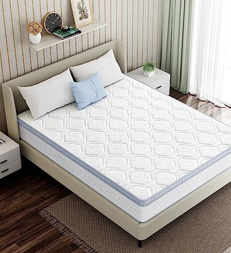 10” Hybrid Mattress in a Box with Gel Memory Foam & Pocket Innerspring for Cool Sleep and Pressure Relief, Medium Firm
