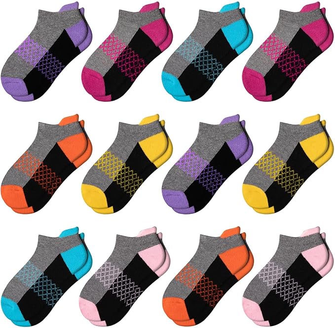 Girls socks with arch band add support and stability, keeping kids socks in place and getting blister.