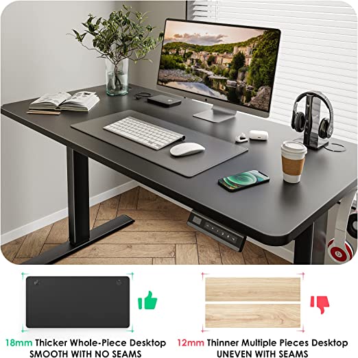 48 * 24 Inches Height Adjustable Desk, Memory Preset Controller, Electric Standing Desk