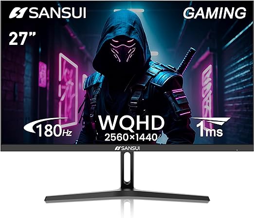 Response time: 1ms, IPS display, HDR, 120%sRGB color gamut, Brightness 320Nits, Eye care technologies: Anti-fcker, Low blue light, 180Hz/144Hz 1ms Fast IPS 2K Computer Monitor, HDMI 2.0 x2 | DP 1.2 x2 | VESA Mount, 120% sRGB HDR Eye Care Metal Stand