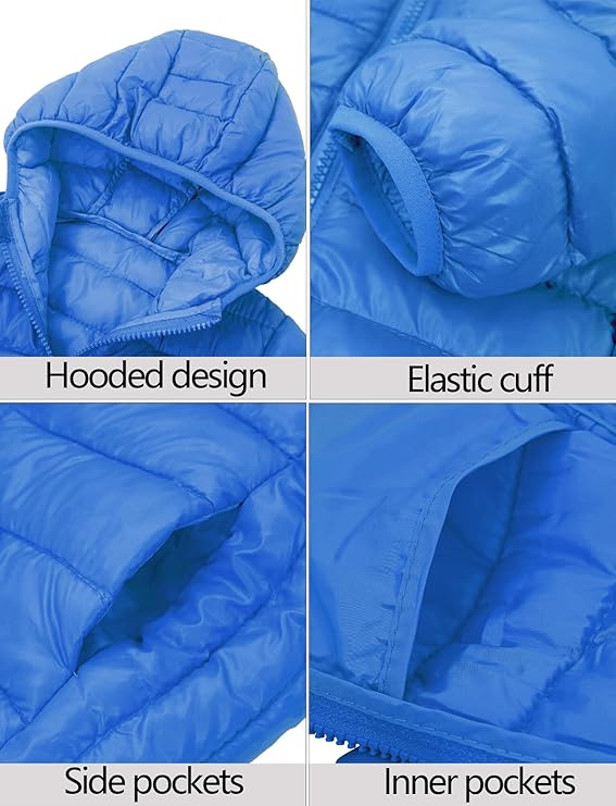 Unisex Toddler Baby Hooded Windbreaker with liner and elastic cuffs design, windproof and lightweight for cool spring & autumn. Anti-scratch and anti-dirty outer, keep your kid baby play enjoyful.