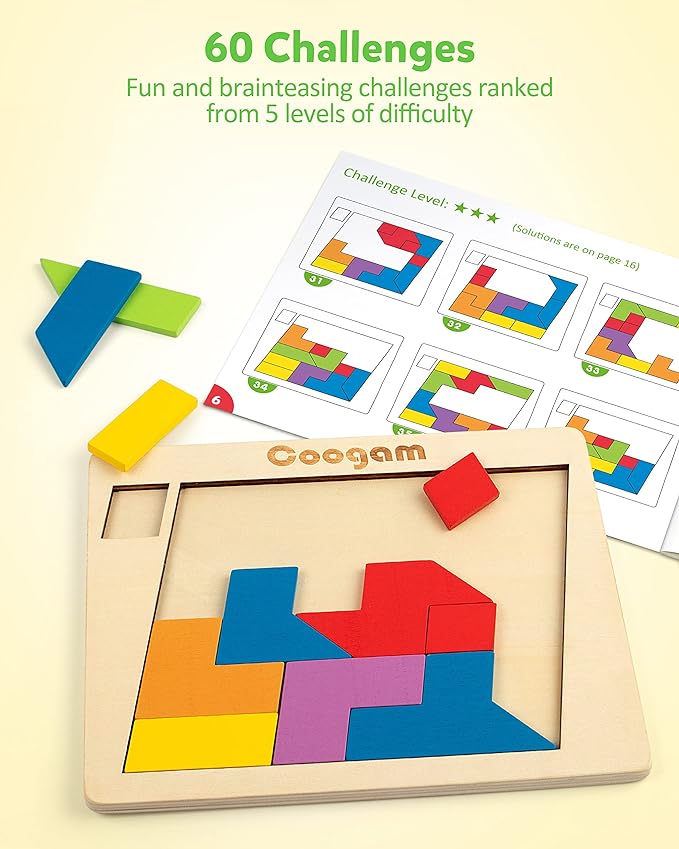 3D Logic IQ Game Colorful Shape Pattern Montessori STEM Educational, the higher level, the greater the challenge