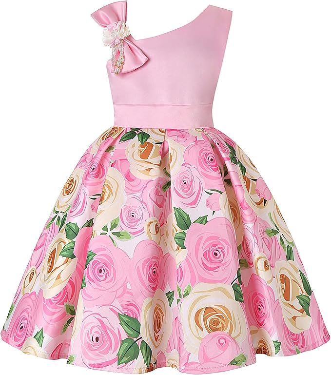 dress for major festivals or special occasions, such as birthday parties, wedding pageants, Easter, Halloween, Christmas, school performance events, prom dress up,  Girl Dress Rose Floral Birthday Party Dresses Pageant Ball Gown