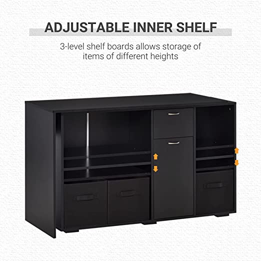 Desk Home Office Table with Storage Shelf Drawer