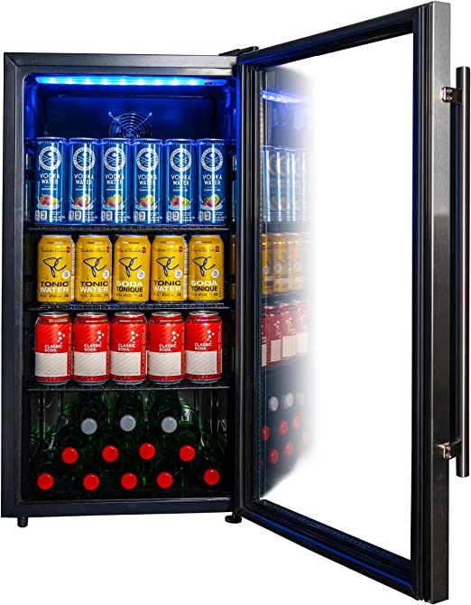 DBC117A2BSSDB-6 117 Can Center, 3.1 Cu.Ft. Freestanding Beverage Refrigerator for, Basement, Dining, Living Room-Bar Fridge Perfect for Beer, Pop, Water