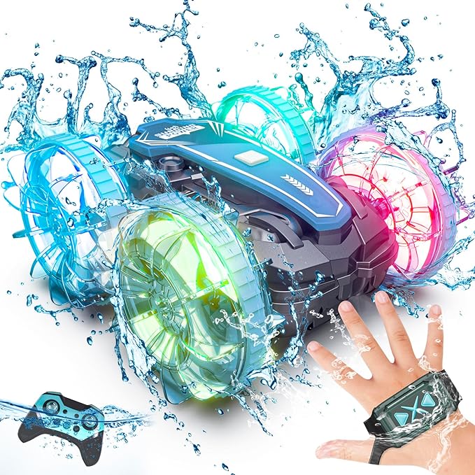 Enjoy seamless control and endless fun, Waterproof Remote Control, RC Stunt Car with LED Lights