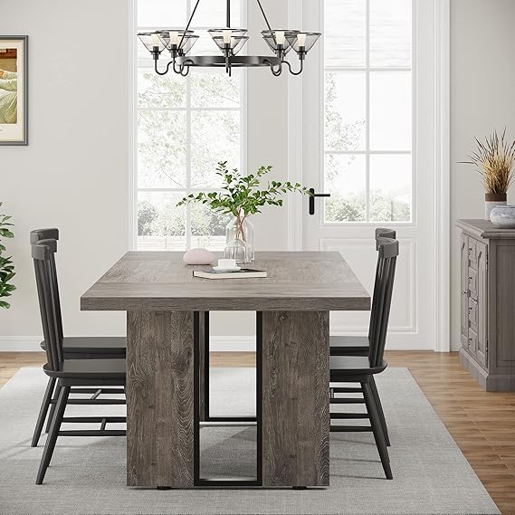 eye-catching addition to your home, and it's also versatile enough to complement a wide range of decor styles. Style Dinner Table, Rectangular Dining Table for Kitchen, Dining Room & Living