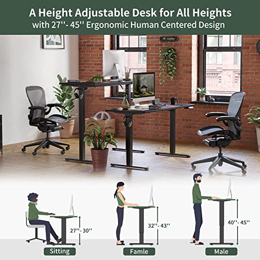 Sit Stand Home Office Desk with Splice Board, Electric Standing Desk