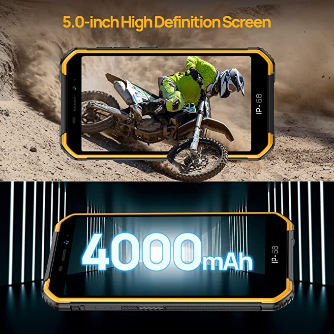 Lasted Android 12 Unlocked Rugged Phone, Ulefone Armor X6 Pro Rugged Smartphone, 8GB + 32GB, 128GB Extension 4000mAh, 5.0 inch, 13MP + 5MP, IP68 Waterproof Cell Phone, 4G Dual SIM- Black