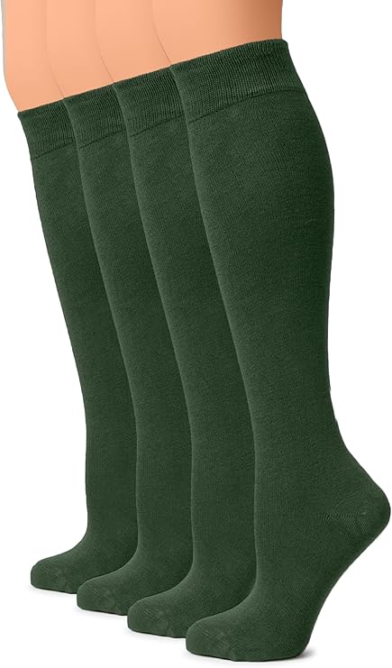 BREATHABLE & COMFORTABLE DESIGN: Our cute kids' tube socks are very soft, breathable and comfortable.  Knee High Socks, Plain & Striped Long Dress Socks, Soft, Lightweight,