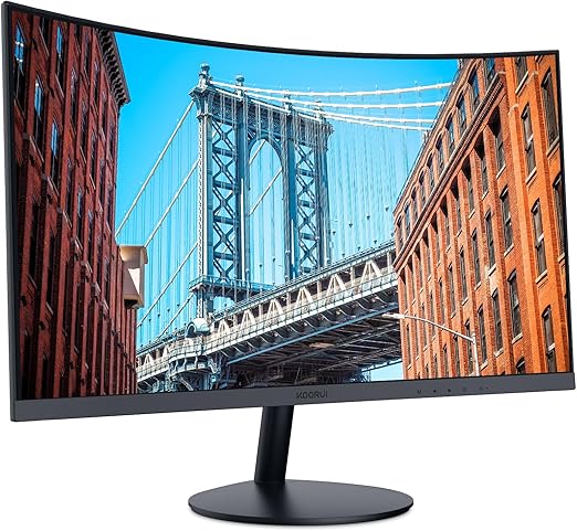 breathtaking viewing quality. The 1800R degree curved design immerses you completely into the working landscape,  27-inch Curved Computer Monitor- Full HD 1080P 75Hz Gaming Monitor 1800R LED