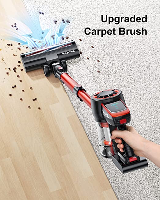 30Kpa Stick Vacuum with Large LED Display, Powerful Handheld Vacuum Cleaner