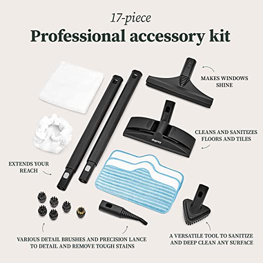 Portable Heavy Duty Steamer for Floors  Cars, Tiles, Grout Cleaning. Chemical Free, Disinfection Steam Cleaner Powerful Multipurpose