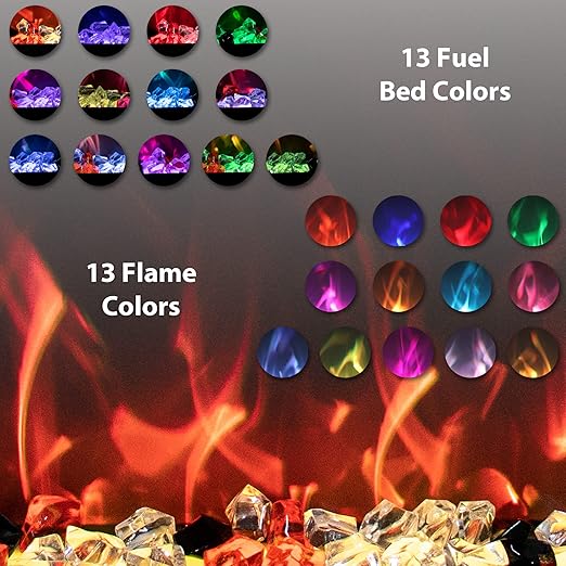 Overheat protection will turn off the heater when it reach an unsafe temperature. Wall-Mounted Fireplace Heater, Electric Fireplaces Inserts, Multicolor