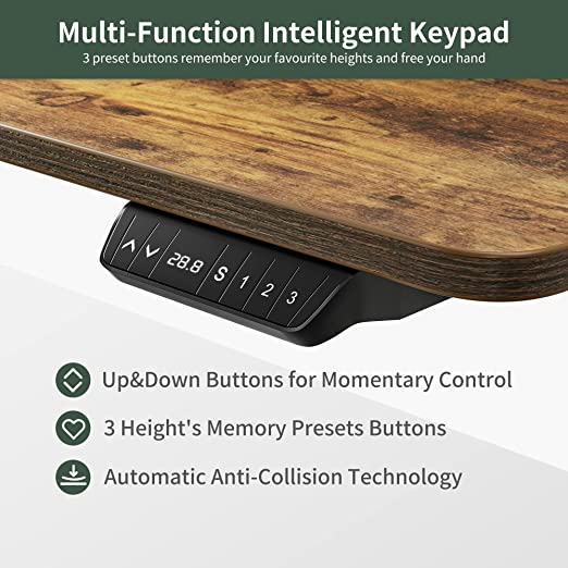 48 x 24 Inches Stand up Table, Office Desk with Splice Board, Height Adjustable Electric Standing Desk
