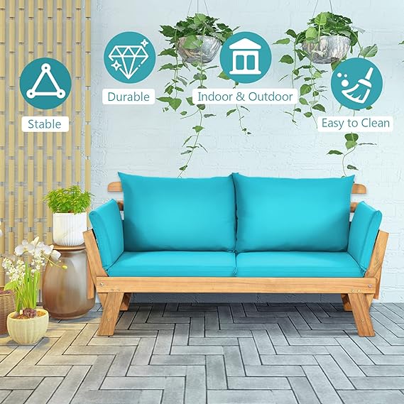 find a comfortable position for sitting, lounging or sleeping, which can well suit your different needs.Cushions & Pillows, Outdoor Loveseat for Garden, Poolside, Courtyard,