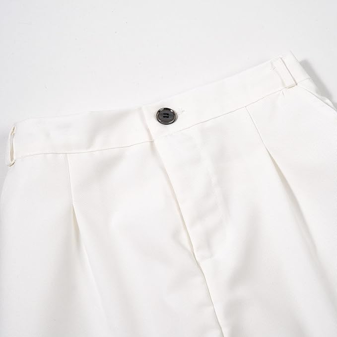 boys formal dress pants with belt loops, half elastic, more comvenient to adjust the waist