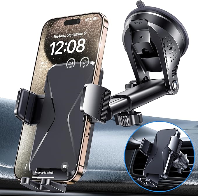 Miracase car phone mount will provide extremely strong suction to safely stick to dashboards,Universal Phone Holder For Car Dashboard