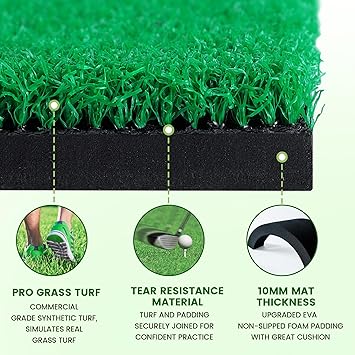 the golf mat flat for a period of time after receiving it, Golf Hitting Mats,7 Golf Tees and 6 Golf Balls
