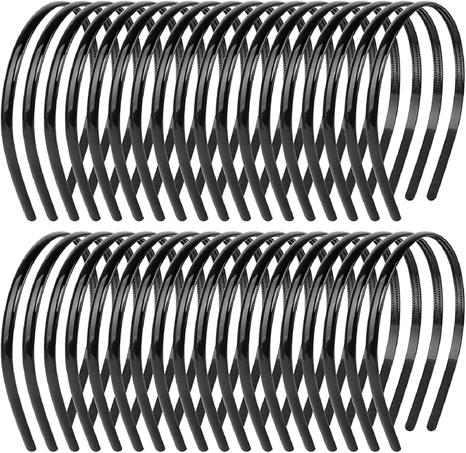 Comes with 36 pieces hair hoop with teeth. Large quantity are enough for your daily wear and you can also share with your friend, 36 Pieces Plastic Headbands, Black Hairband Plain Hair Hoop With Teeth