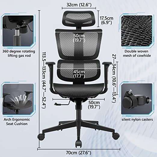 Desk Chair with Adjustable Lumbar Support,  E-Sports Lifting Gamer Task Chair