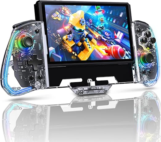 sensitive triggers and buttons, and improved analog sticks for unparalleled immersion.Enhanced Switch/Switch OLED Controller for Handheld Mode, Adjustable LED Light, Ergonomic Design, 6-Axis Gyro