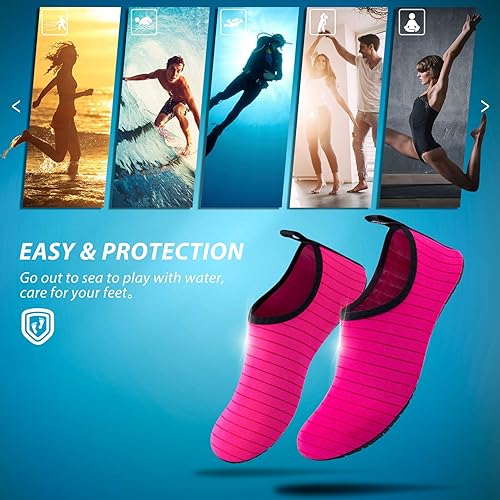 Beach Breathable Aqua Socks Soft Barefoot Slip-on Non-Slip Outdoor Sports Surfing shoes, The water socks are breathable and quick-dry and can make you enjoy your beach vacation or cruise ship trip freely.