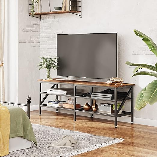 TV stand matches most of your home decor and can be put anywhere in your living room,  TV Bench for Living Room and Bedroom, Modern TV Console, Entertainment Center