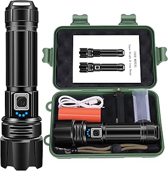 wide vision when you walk at night. The tactical flashlight for long-range observation, max bean range to 3280ft,Flashlights 200000 Lumens Flash Light