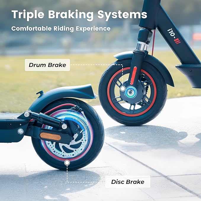 Its high torque output allows it to effortlessly climb slopes of 15-20 degrees, 45/50/96 KM Range & 40-45 KM/H Speed, 650W/750W/800W Max Power, 10" Pneumatic Tires, Electric Scooter