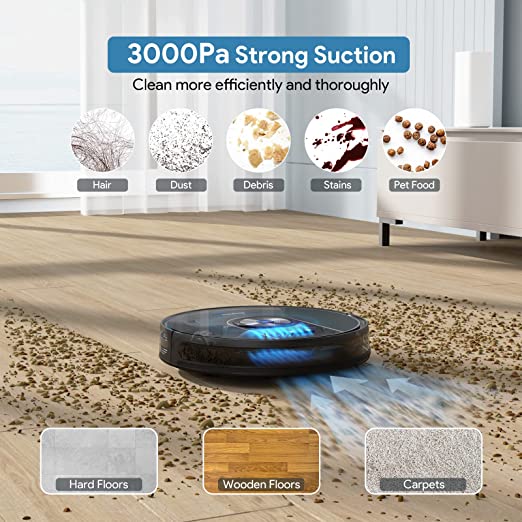 Self-Charging, Alexa/App/WiFi ,Bagotte 3000Pa Robot Vacuum Cleaner,4 in 1 Robotic Vacuums Gyro Navigation 3.0