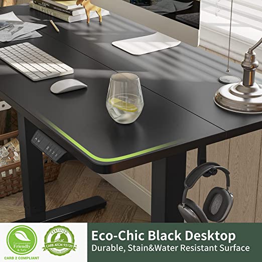 Sit Stand Home Office Desk with Splice Board, Electric Standing Desk