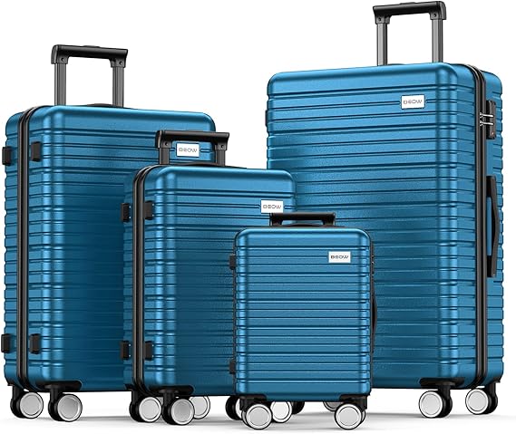 Lightweight Suitcases with Wheels PC+ABS Durable Travel Luggage TSA Lock