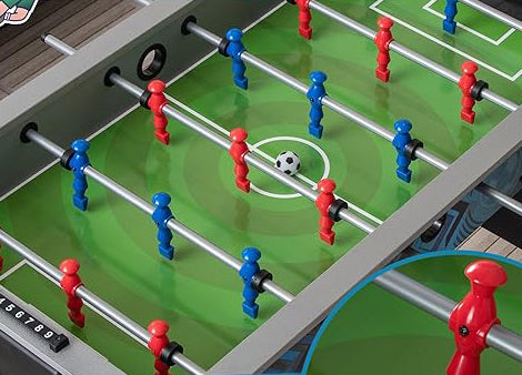 ensuring long-lasting durability and reliable stability. It is built to withstand countless intense matches, providing hours of non-stop fun. Table Set with 2 Footballs,