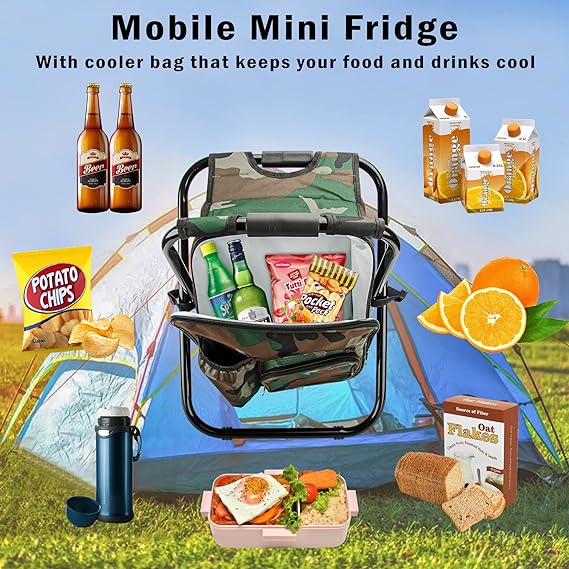 Backpack Chair, Portable Hiking Camouflage Camping Stool