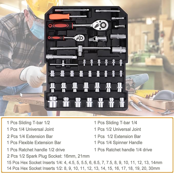 Wrench Mechanic Tool Set, Tool Box for car Maintenance