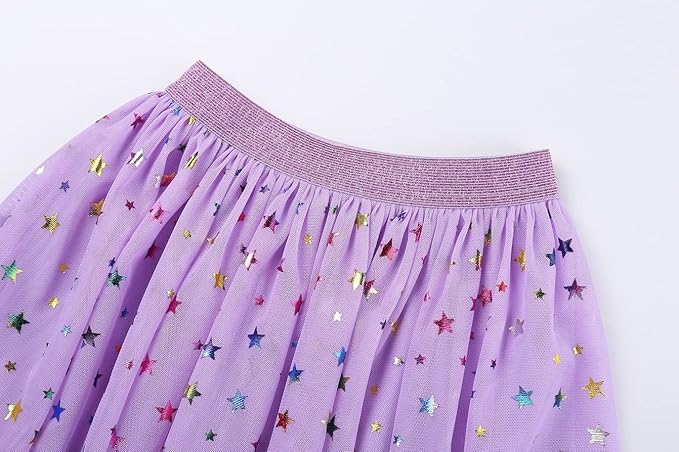 Designed with a cute ruffle hem, our girls tutu skirt adds a sweet, princess flair to any outfit. The elastic waistband is stretchy and soft, Girl's Layered Tutu Skirt Tulle Princess Sparkle Skirt for Little Girl, PACK OF 2