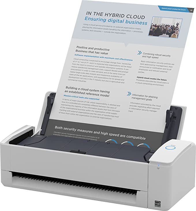 Fujitsu ScanSnap iX1300 Compact Wireless or USB Double-Sided Colour Document, Photo & Receipt Scanner with Auto Document Feeder and Manual Feeder for Mac or PC, White
