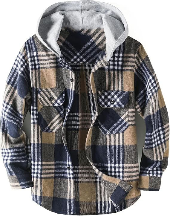 flannel hooded shirt perfect for daily wear, school, uniform, formal, wedding, party, birthday, family picture, Valentines Day, Easter, Halloween, Thanksgiving, Christmas, etc. It is also the perfect choice for creative gifts for kids.