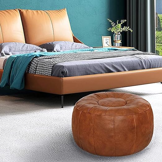 invisible zipper design does not rub the floor when moving, zipper's durability make it easy for open and close.Faux Leather Large Storage Bean Bag Floor Chair Foot Rest for Living Room,  Unstuffed