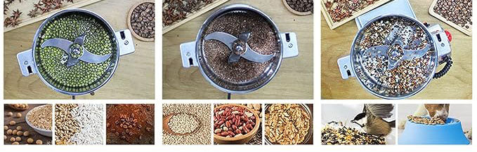 this grain grinder can only be turned on after the lid is fully buckled. There is two induction switches in the buckles on the both sides.Stainless Steel for Commercial Spice Grinder