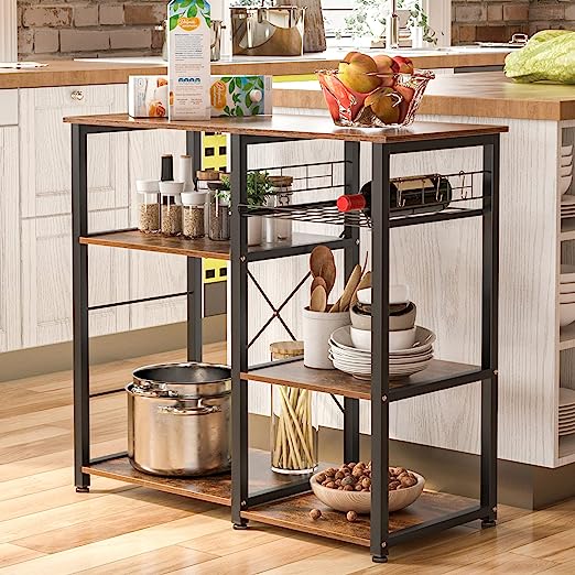 Kitchen Baker's Rack Utility Microwave Oven Stand Storage Cart Workstation Shelf