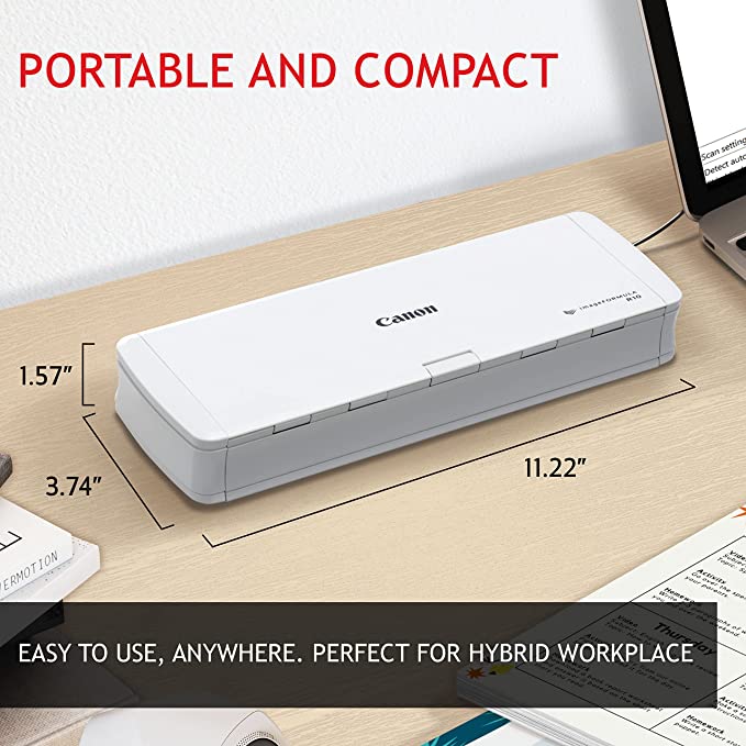 Canon imageFORMULA R10 Office Document Scanner, White (4861C001)