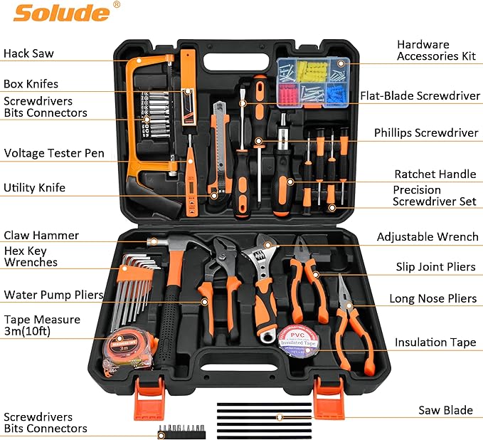 Hand Tool Sets with Case for Maintenance & DIY Projects