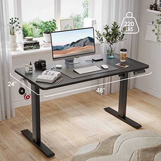 48 * 24 Inches Height Adjustable Desk, Memory Preset Controller, Electric Standing Desk