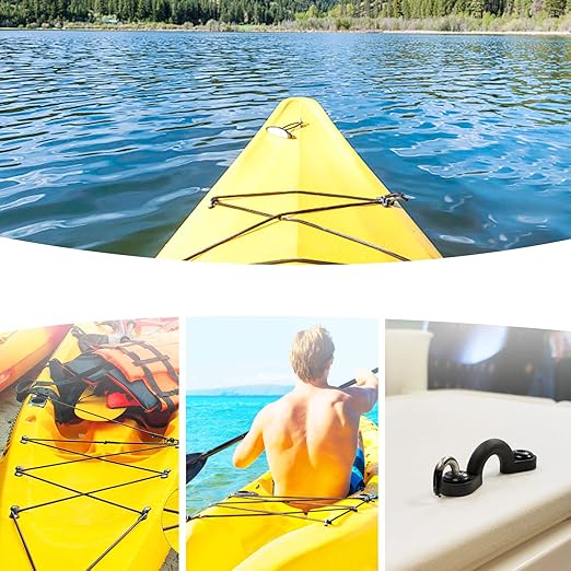 Kayak deck bungee kit can secure your accessory on your kayaks boat etc,  Hooks and Bungee Cord Hook Screws & Rivets for Kayaks Canoes Boat