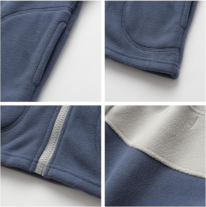 This children's hoodie features a modern colorblock design, adding a pop of color to their wardrobe and making them stand out in style, Girls Fleece Jackets with Hood Outerwear Long Sleeve