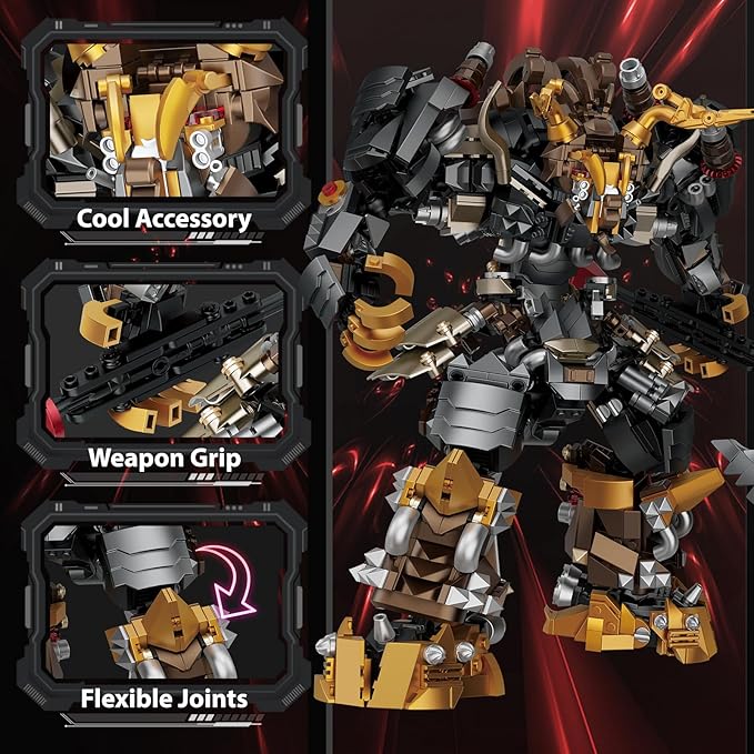 epic battles and heroic deeds, making the mech building toy process engaging and exciting.,Toy 70166, Robot Mech Action Figures Model Kit with Movable Joints, Cool Mech Display Models, Ideal Gifts for Men Boys Girls